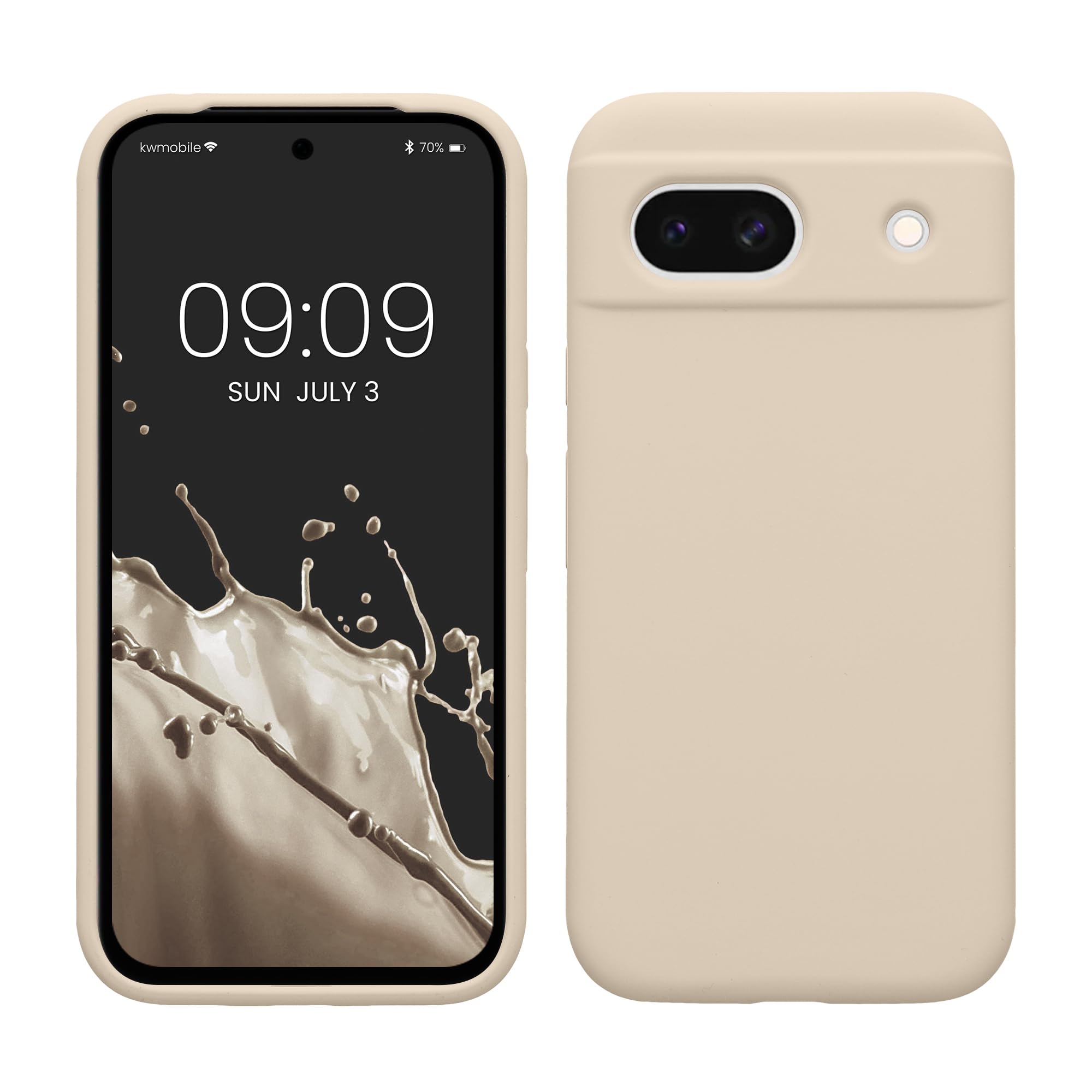 kwmobile Case Compatible with Google Pixel 8a Case - TPU Silicone Phone Cover with Soft Finish - Cream