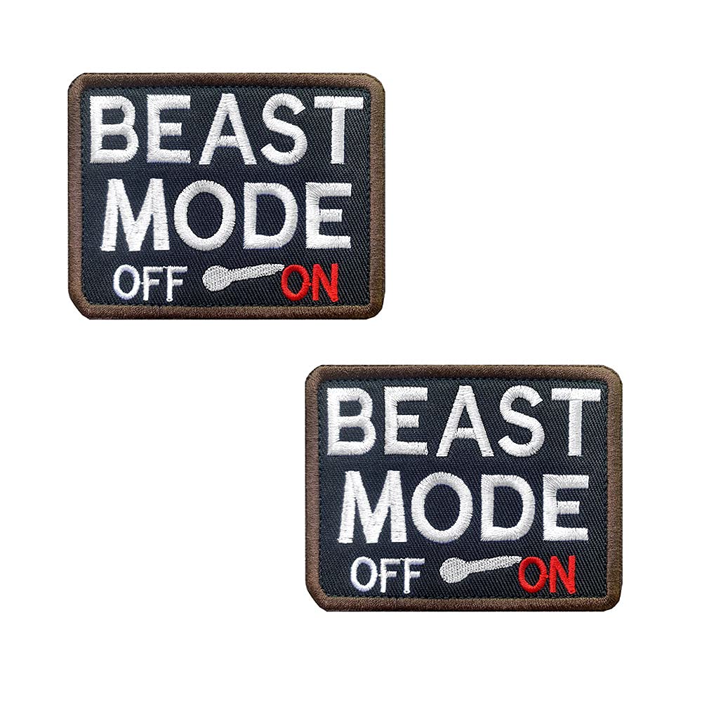 Zcketo 2 Pieces Tactical Beast Mode On Patch Military Hook & Loop Embroidered Applique Funny Beast Mode Emblem Patch for Bags Caps Backpack Uniform Dog Animals Vest Clothes or Collect — image 1
