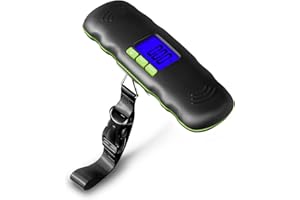 UNIWEIGH Digital Luggage Scale, 110LB Portable Hanging Baggage Scale with Backlit for Travel,Suitcase Weight Scale with Lock and Hook,Battery Included