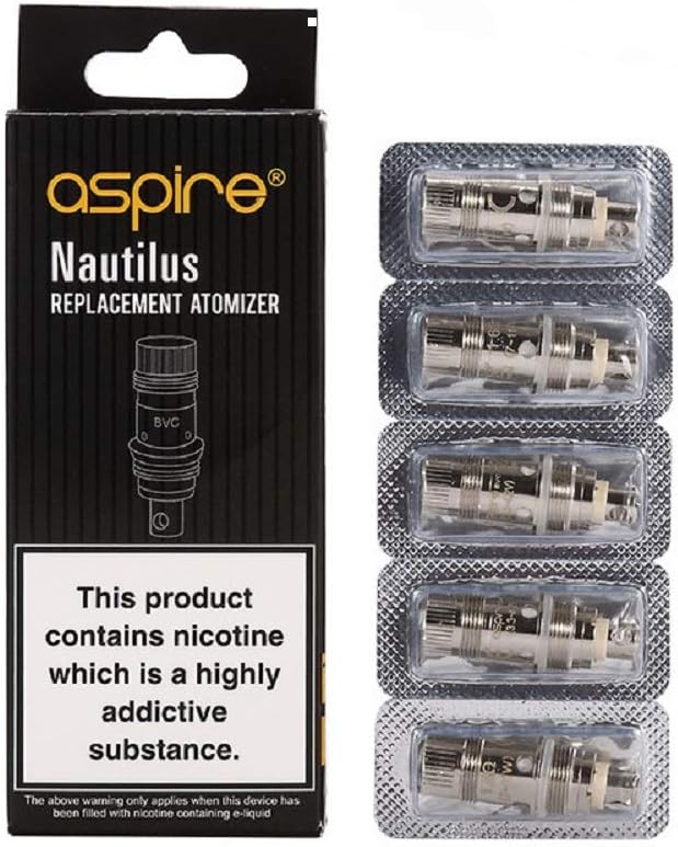 Aspire Nautilus Coils 1.6Ω K3 Nautilus 2 2s Mini Nautilus Replacement Atomizer BVC Coils for K3 Zelos 2 Nautilus AIO Premium Starter Kit Pack of 5