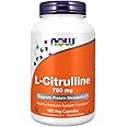 NOW Supplements, L-Citrulline 750 mg, Supports Protein Metabolism*, Amino Acid, 180 Veg Capsules