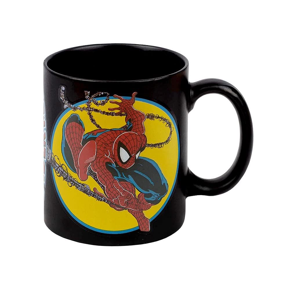 Marvel Spider-Man Heat Change Mug (Spider-Man Iconic Costume Design) 11oz Ceramic Coffee Mug, Gifts for Boys and Girls, Heat Changing Mugs for Women and Men - Official Merchandise
