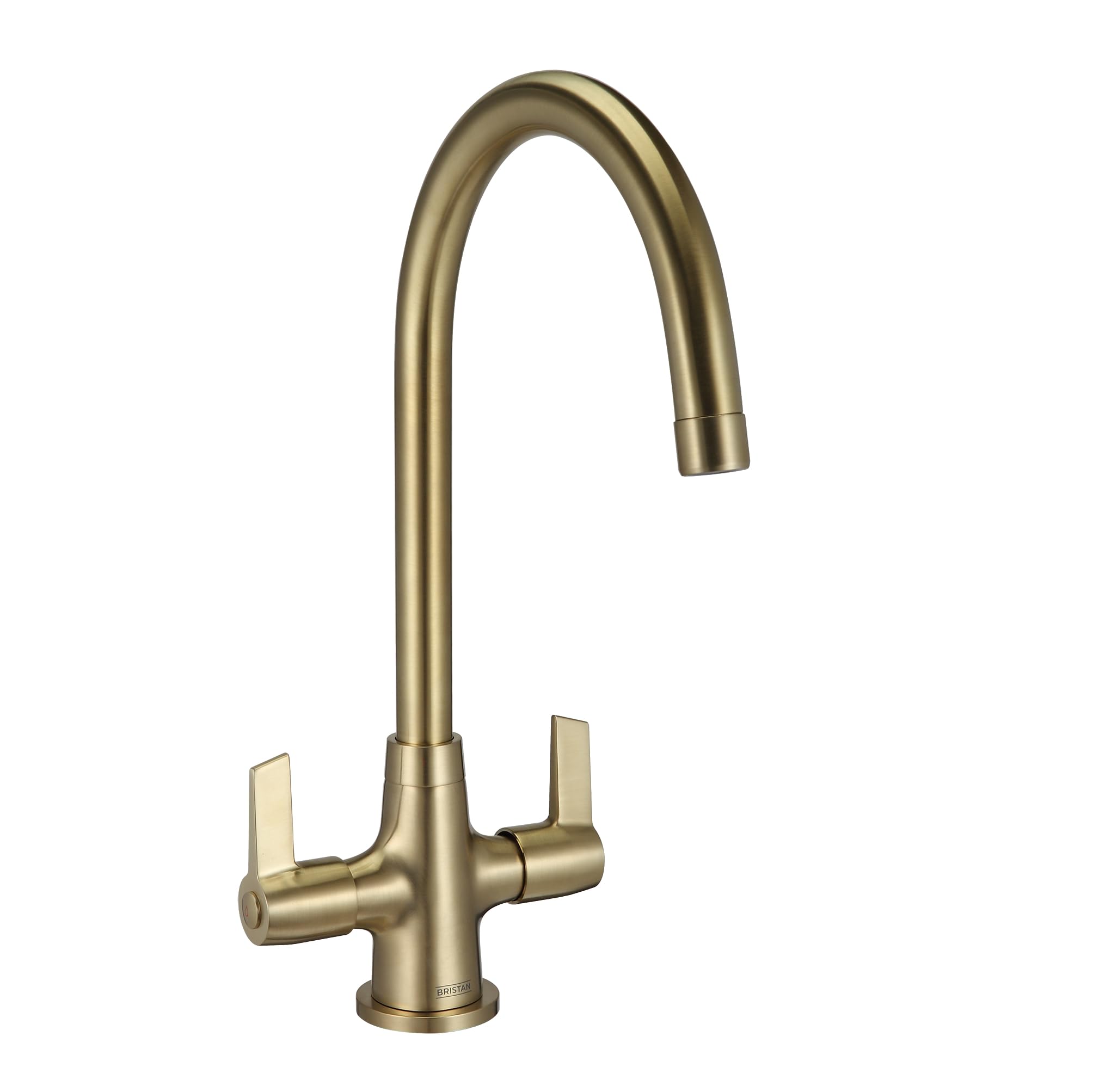 Bristan Echo Kitchen Tap - Swivel spout, Two Lever EasyFit Brushed Brass Kitchen Sink tap, EC SNK EF BB