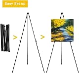 VAIIGO Wedding Sign Easel Stand 168cm Foldable Metal Tripod Black view 7