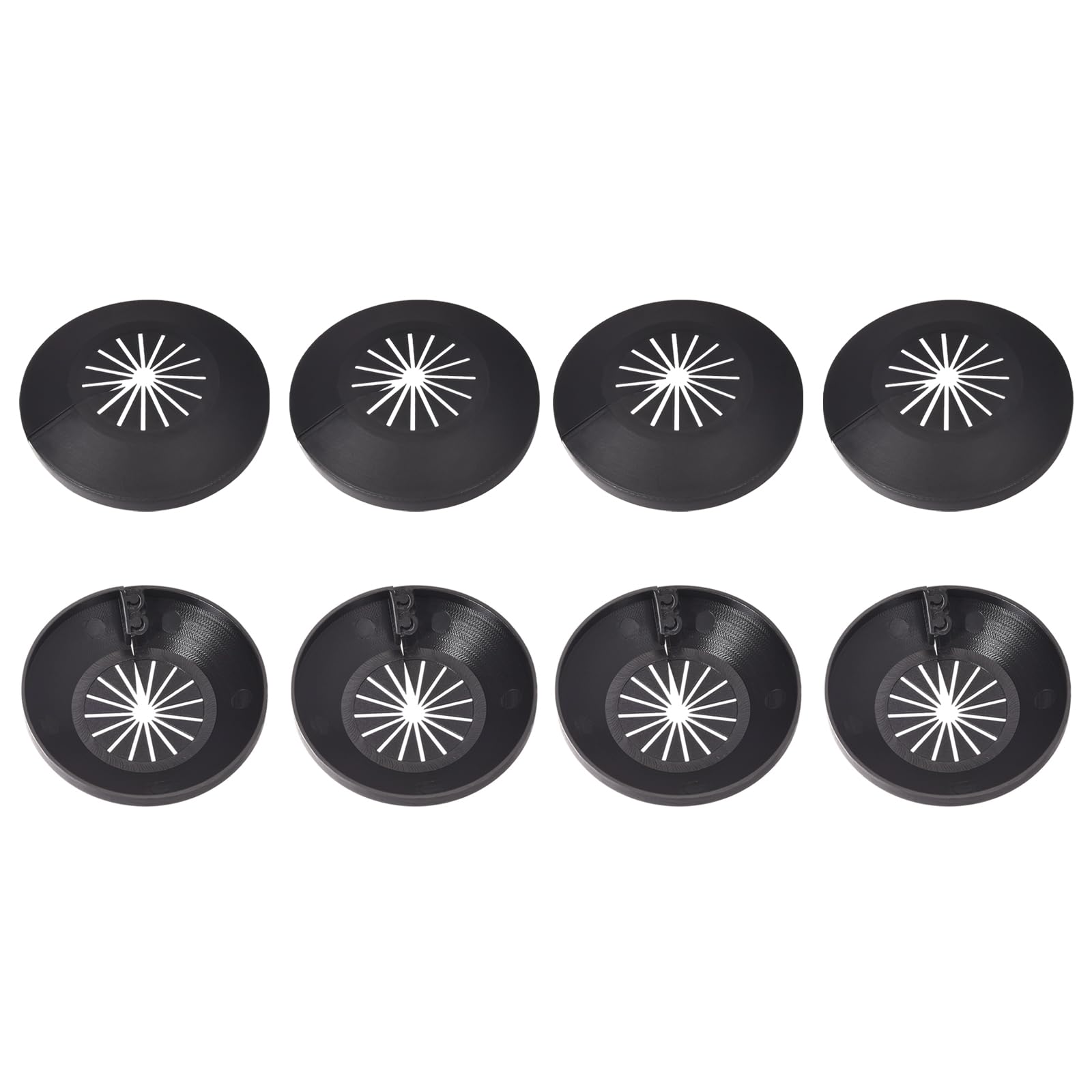 DTGN 60x13mm(DxT) Pipe Cover Decoration - 8Pack - Good for Bathroom Kitchen 15mm-25mm Dia Pipe - PP Plastic Escutcheon - Black