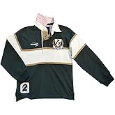 Traditional Craft Ltd. Lansdowne Bottle Green and Natural Ireland Shamrock Long Sleeve Kids Rugby Shirt