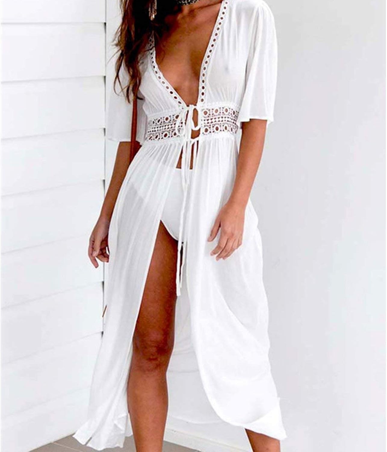 white sexy beach dress