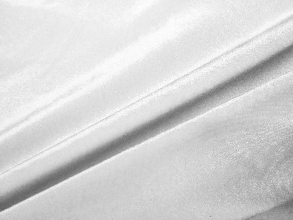 Stretch Velvet White 60 Inch by The Yard (F.E.