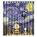 Mirryderr Custom Cute Snoopy with Starry Night Tardis Doctor Who Waterproof Polyester Fabric Bathroom Shower Curtain Standard Size