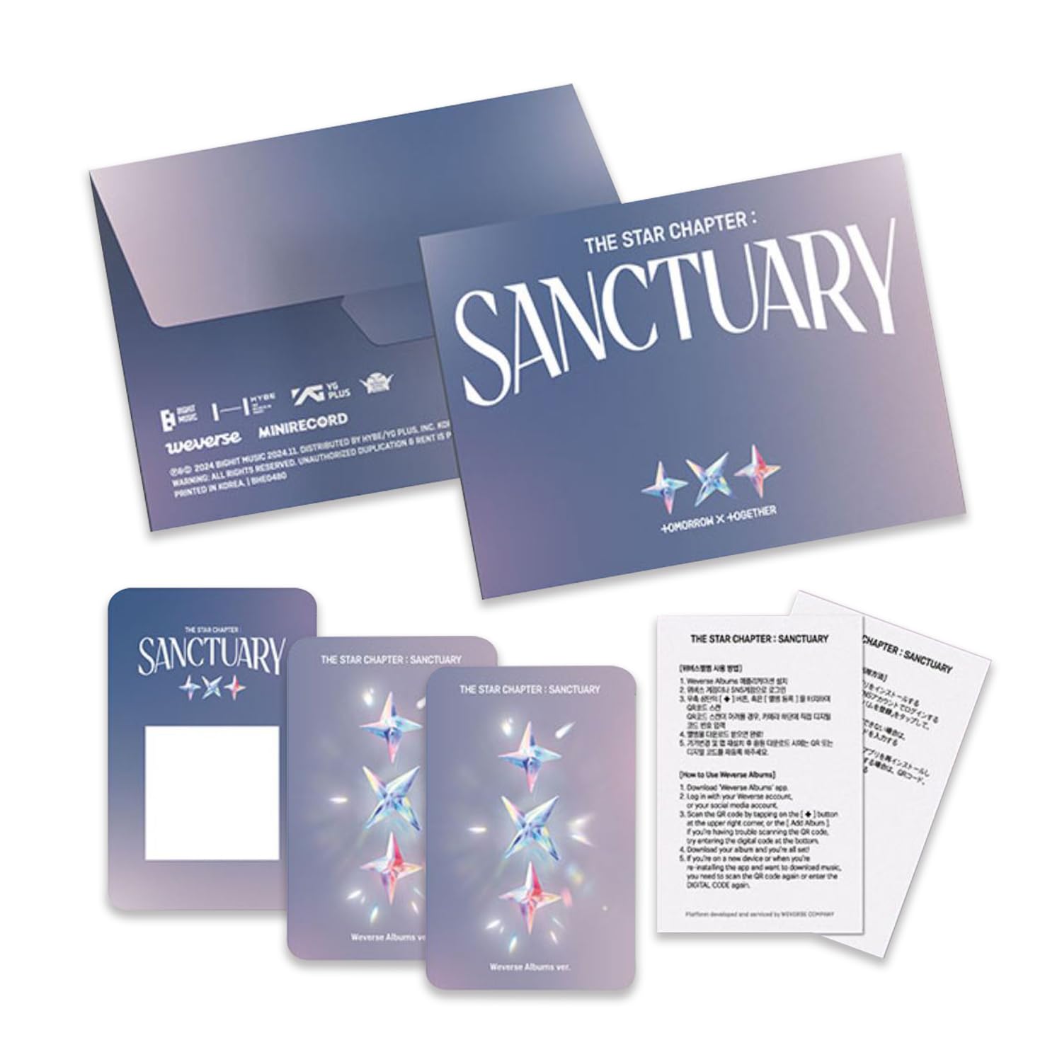 TXT - [The Star Chapter: SANCTUARY] (Weverse Albums ver. - Version B) Card Holder + User Guide + QR Card + Photo Card A + Photo Card B + 5 Extra Photocards