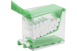 OMNIA ONE CORPORATION 1 PC Dental Grade Green Cotton Roll Dispenser by Omnia ONE | Hygienic One-Touch Access – Durable Plastic, Dust-Proof Lid – for Dental, Medical & Lab Use – Holds Standard 1.5” Cotton Rolls