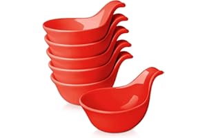 Flexzion Ceramic Dipping Bowls, Small Bowls for Dipping with Handle, Condiment Cups Soy Sauce Dish, Porcelain Ramekins, Sauce