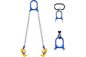 KITUYOTO Chain Drum Lifter, 2000LBS Barrel Drum Lift Clamp with Self-Lock Hook, Vertical Hoist Drum Clamp Barrel Lift w/G80 Chain, Drum Handling Equipmentl, Fit for 30-55 Gallon Barrel