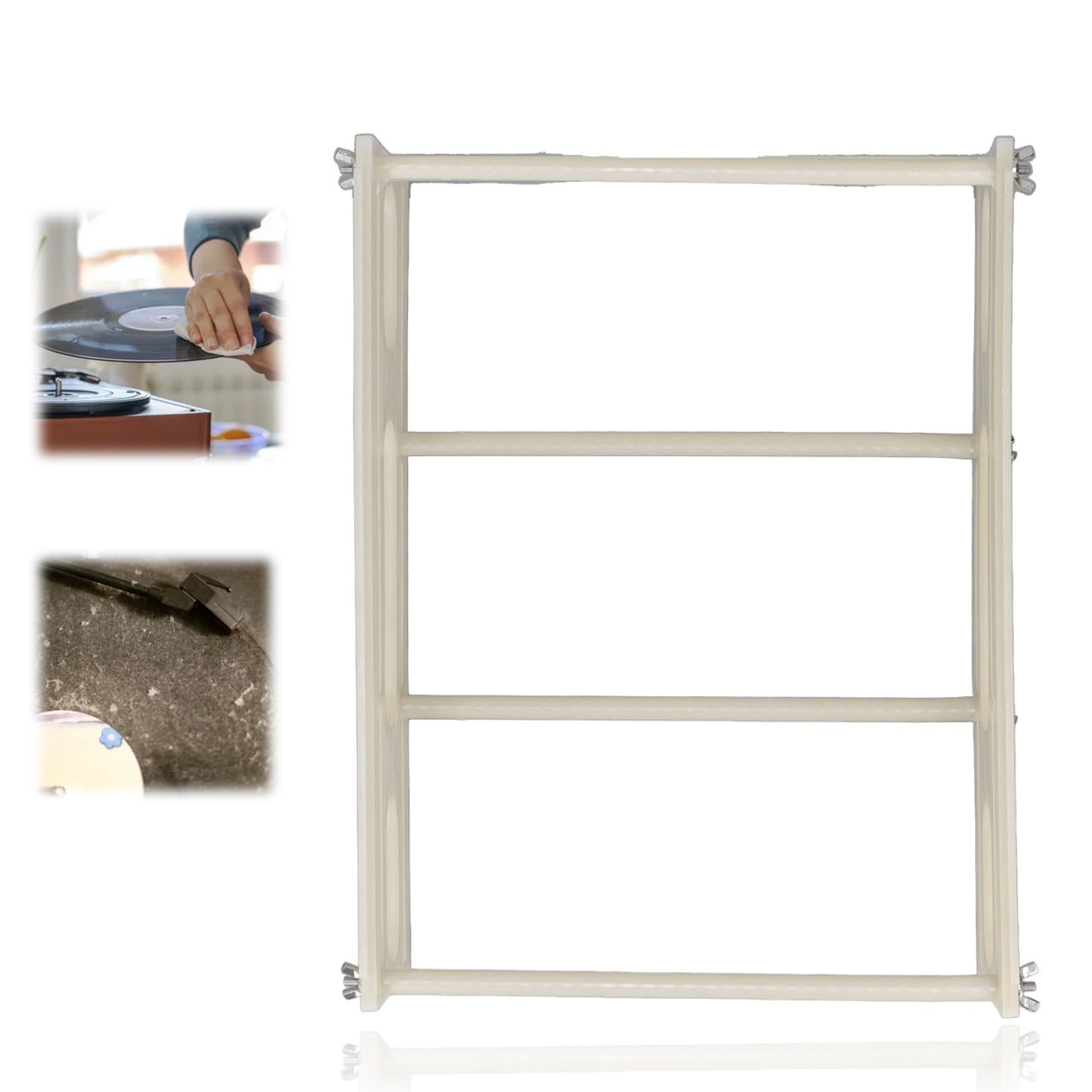 BOLORAMO Record Drying Rack, Fast Assembly Records Storage Stand Stable Structure Large Capacity Bending Resistant for Household Use