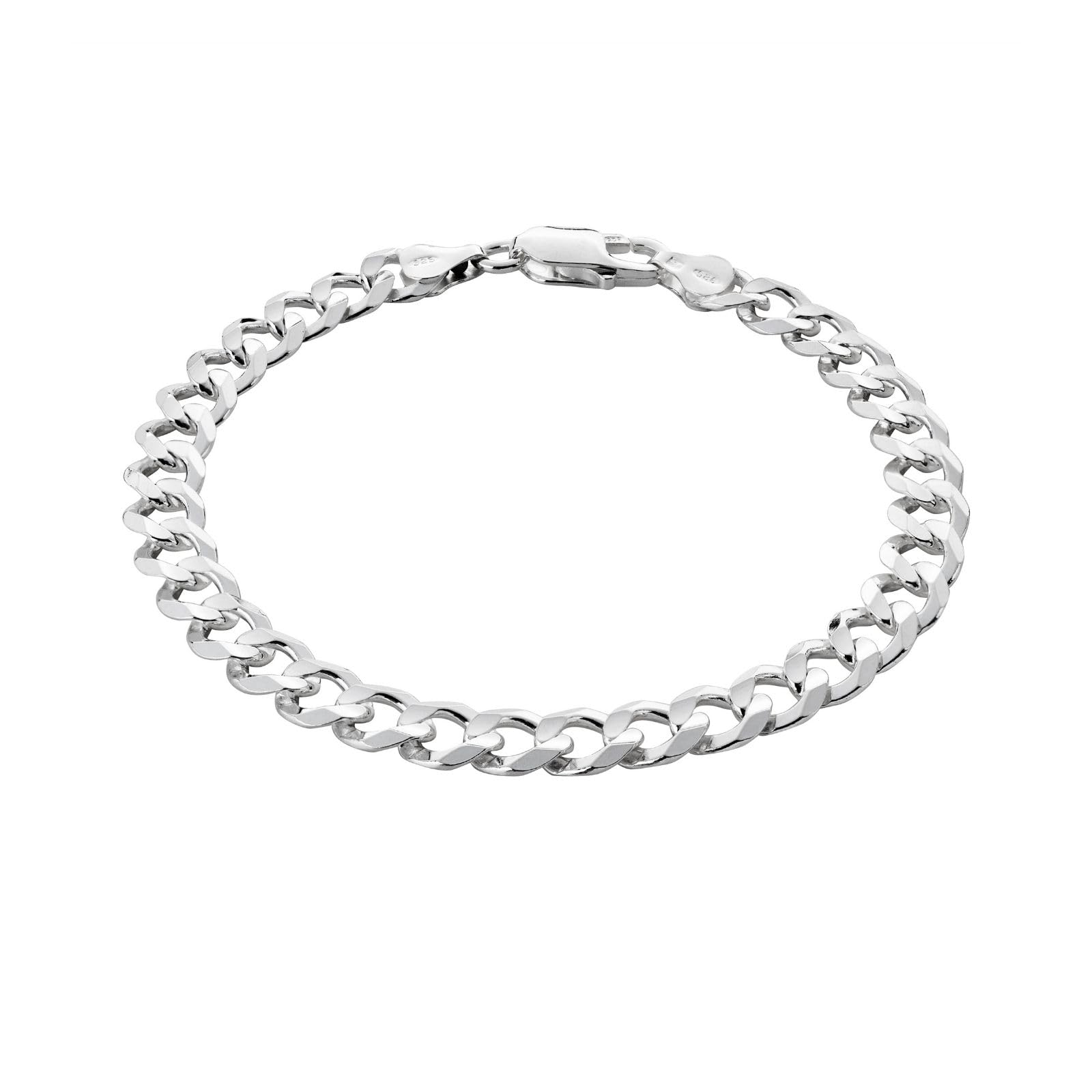 Mens Bracelet Crafted From Sterling Silver Featuring Bold Chain Design And Lobster Clasp
