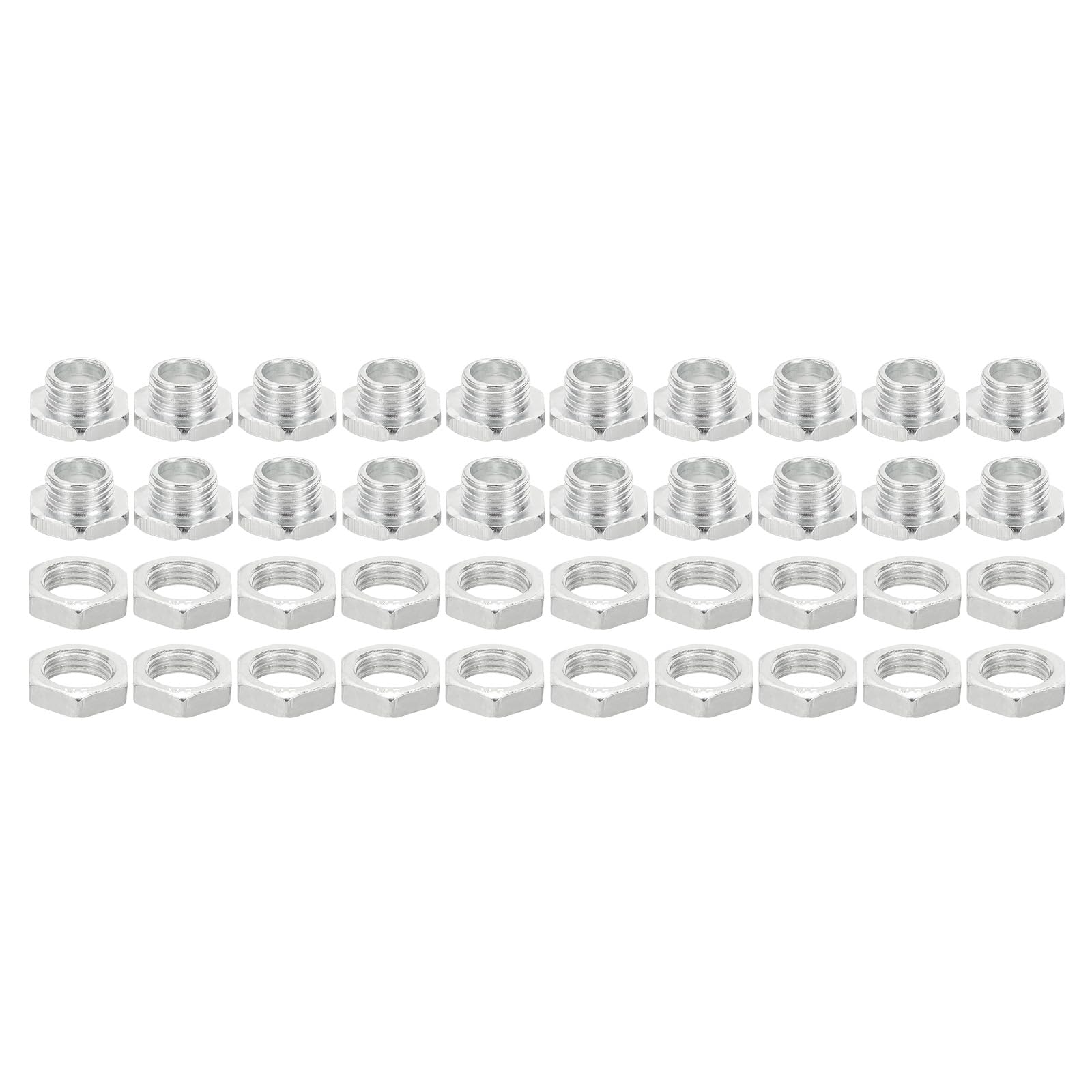 PATIKIL M10x8mm Hex Bolts and Nuts Kit, 20 Set Fine Thread Hollow Screws Assortment Hexagon Head Screw Through Hole Bolt Chandelier Fasteners
