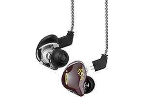 YINYOO CCZ Coffee Bean in Ear Monitor, Immersive Bass Sound Wired in Ear Headphones, HiFi iem with 1DD Dynamic Driver Detachable Cable for Singers, Musicians, Stage, Drummer, Church (Without mic, Brown)