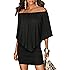 Sidefeel Women Off Shoulder Ruffles Bodycon Mini Dress
