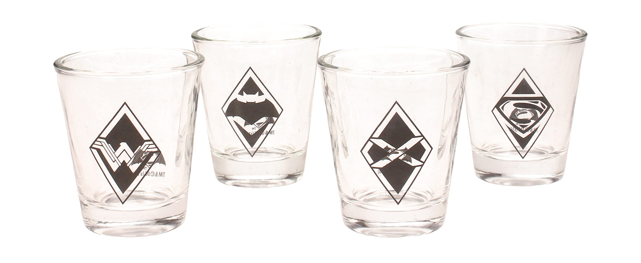 SD TOYS Set of 4 Mini Logos Batman V Superman DC Glasses