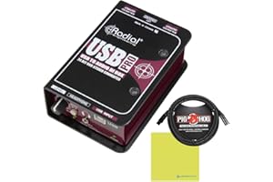 Radial Engineering USB-Pro Stereo USB Laptop DI Bundle w/Pig Hog Mic Cable & Liquid Audio Polishing Cloth