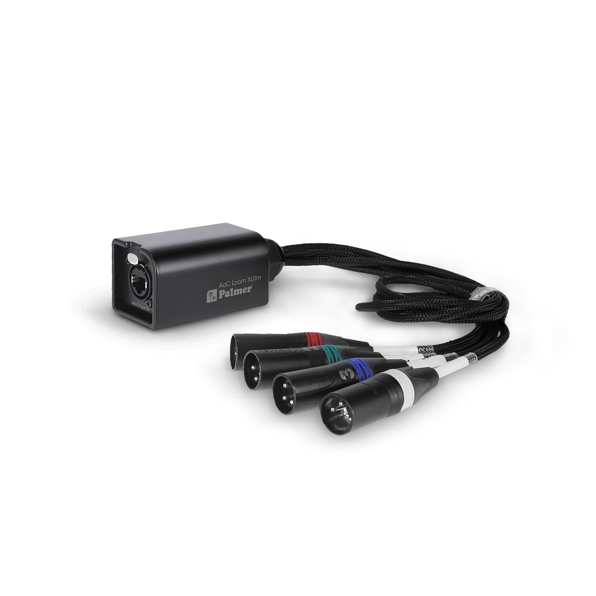 Palmer AoC Loom XLRm Audio over Cat multicore adapter cable from etherCON to 4 x XLR male