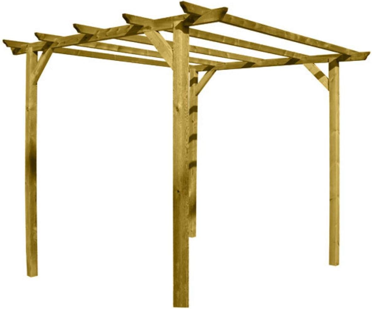 Pérgola clásica rectangular de madera para jardín
