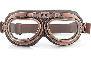 evomosa Motorcycle Vintage Goggles Pilot Aviator Style Cruiser Scooter Outdoor Sand Bike Racer Cruiser Touring Eyewear for Half Helmet,For Men Women Anti Fog&Wind&Dust&Sand