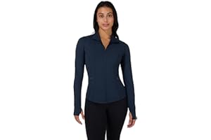 90 Degree By Reflex Full Zip Running Track Jacket Lightweight Athletic Slim Fit Jacket with Thumbholes