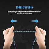 SONICAKE 6m Guitar Cable 1/4 Right Angle to Straight 6.35mm Nylon Braided view 4