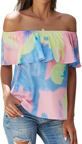 women's off the shoulder ruffle top