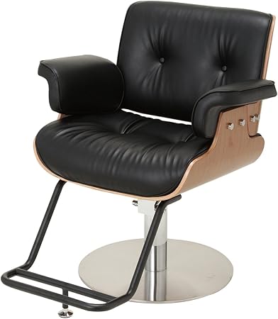 Amazon Co Jp プレミアム スタイリングチェア モダン ブラック スタイリングチェア チェア 椅子 イス セットチェア セット椅子 セットイス カットチェア カット椅子 カットイス 美容室椅子 美容室 美容師 ホーム キッチン