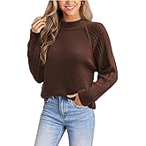 CUPSHE Women's Fall Long Sleeve Mock Neck Ribbed Knit Chunky Casual Soft Pullover Sweater Tops