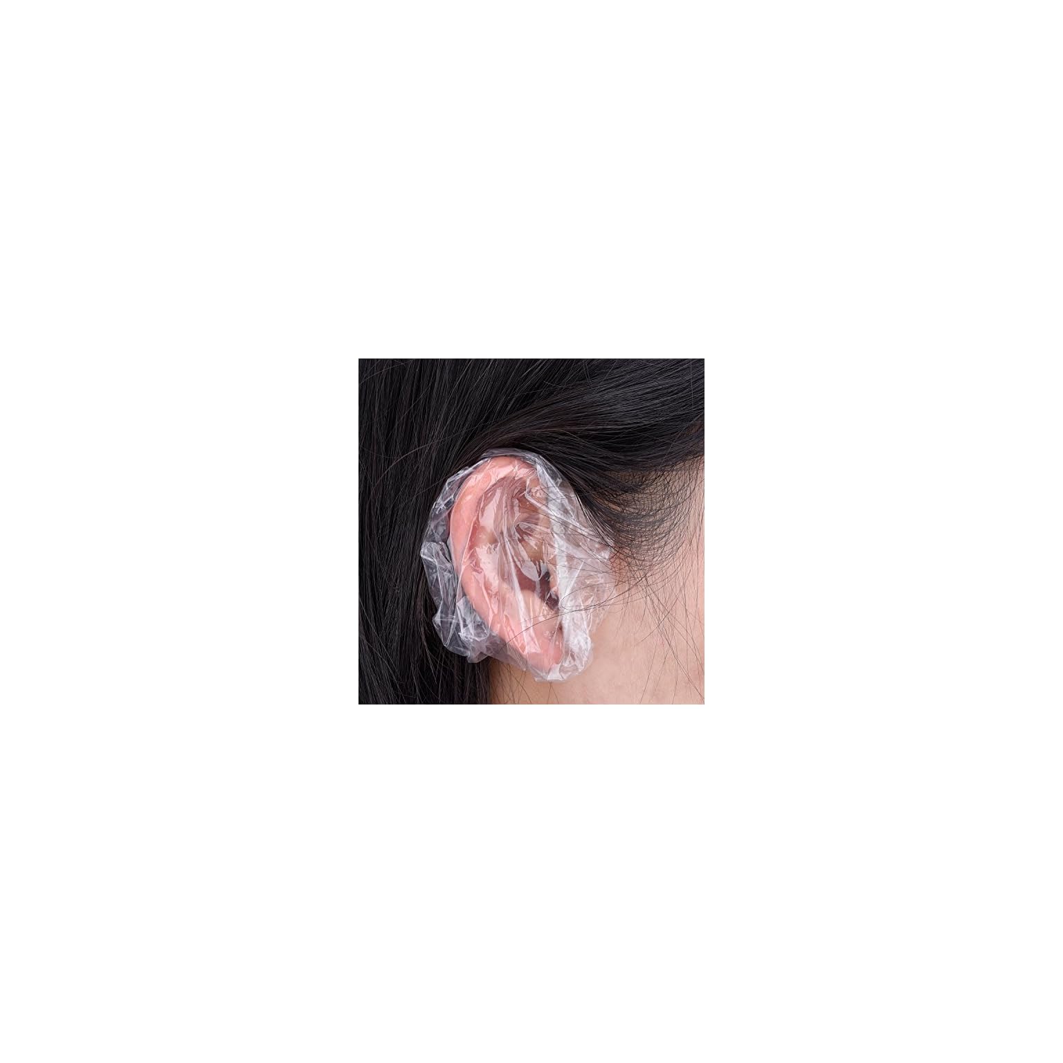 Outus 100 Pack Clear Disposable Ear Protectors Waterproof Ear Covers for Hair Dye, Shower Outus 100 Pack Clear Disposable Ear Protectors Waterproof Ear Covers for Hair Dye, Shower