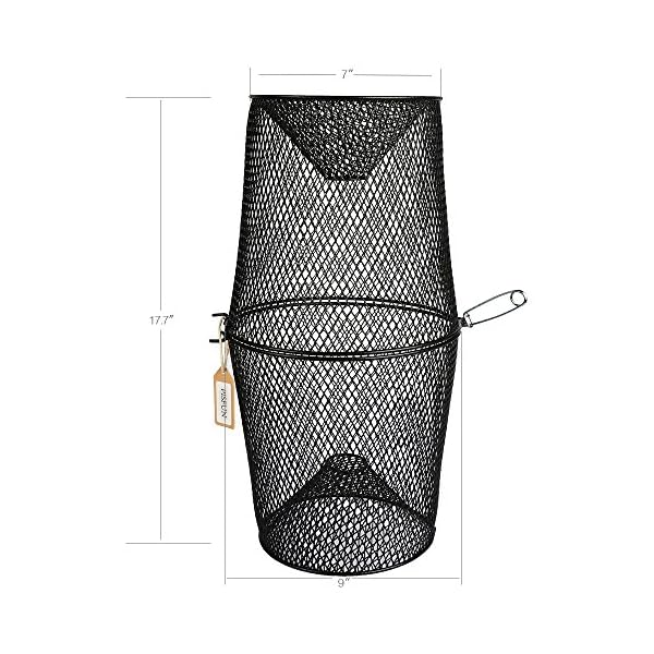 Pisfun-Minnow-Trap-CrawfishEllGrass-ShrimpCrawdads-Trap-Steel-Bait-Traps-Storage-Fishing-Net-Bucket