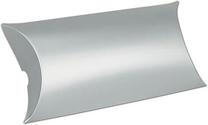 Amazon Com Solid Gift Box Satin Silver Pillow Boxes 7 X 5 X 2