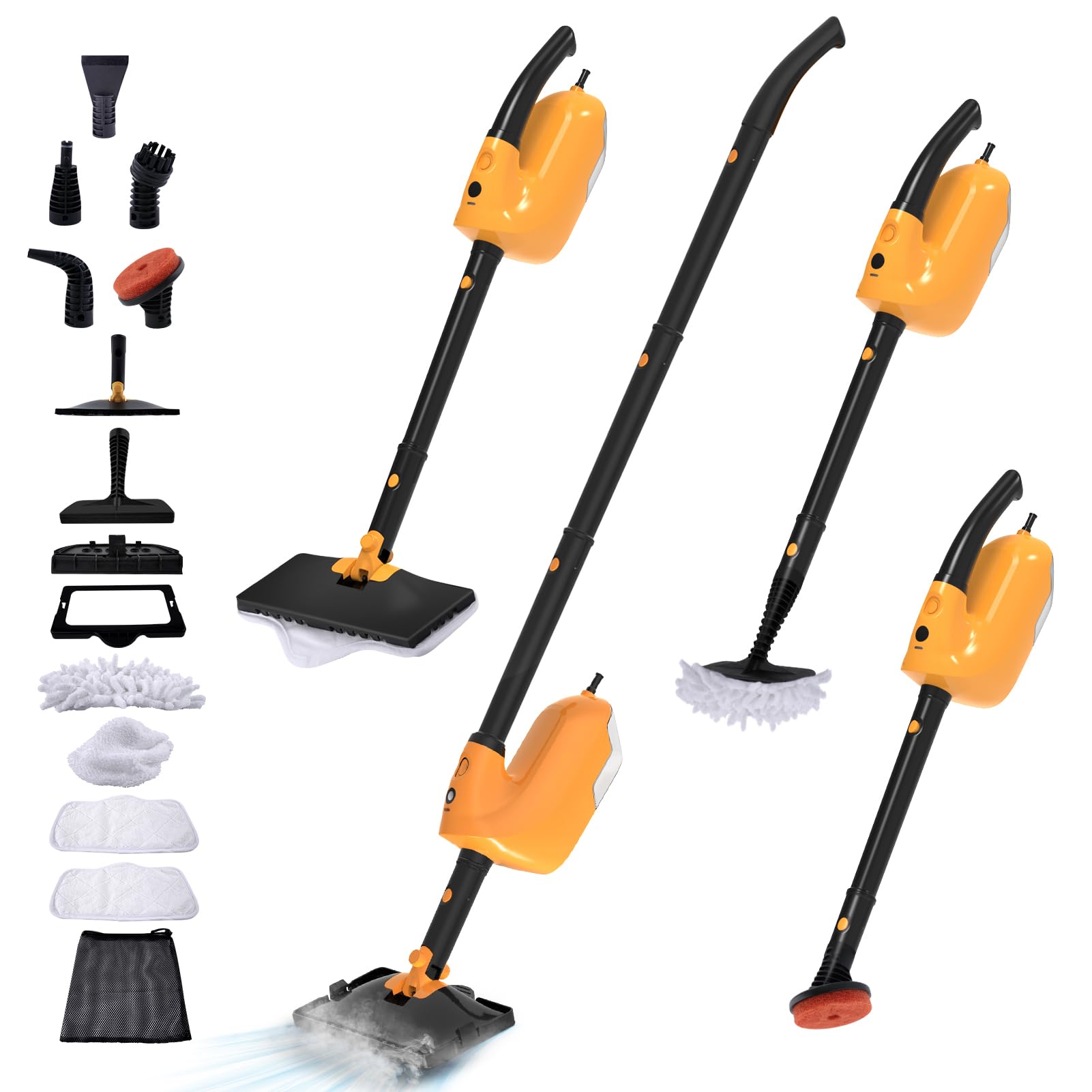 Photo 1 of ***MISSING PARTS***
GHORA Steam Mop, All-in-one Handheld Steam Cleaner with 13 Attachments, 23FT Cord, 11.83OZ Removable Tank, Adjustable Height Steam Mops for Floor Cleaning, Hardwood Floors, Carpets, Tiles, Windows