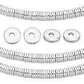PH PandaHall 300pcs Silver Plated Disc Spacer Beads 4mm Flat Round Spacer Bead Brass Bread Heishi Beads Long-Lasting Jewelry Metal Spacers for DIY Bracelet Necklace Earring Jewelry Beading Making