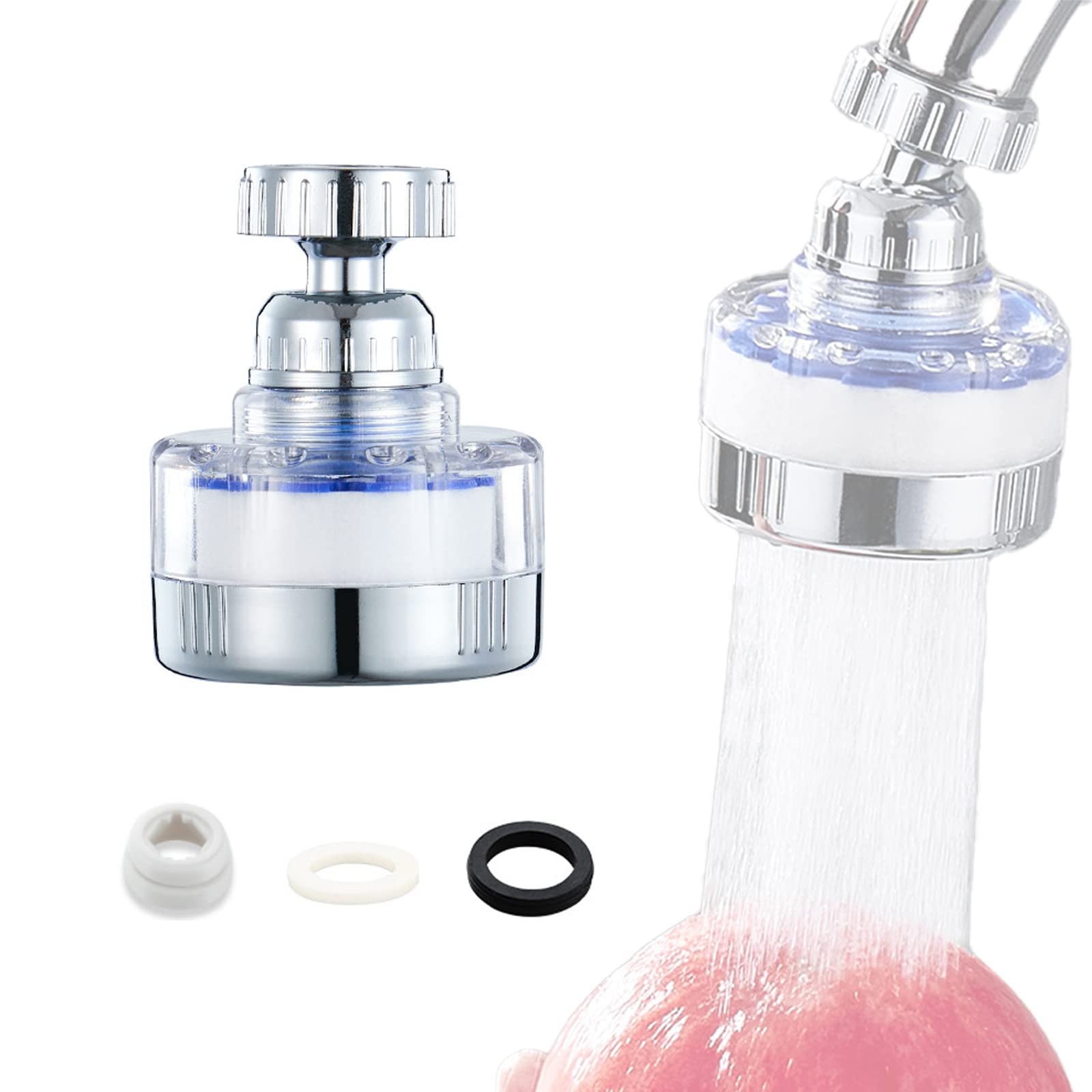Photo 1 of 360° Rotating Bathroom Faucet Filter Sink Faucet Purifier Remove Heavy Metals and Hard Water, Sink Water Faucet Filter for Kitchen and Bathroom, Water Purifier for Sink