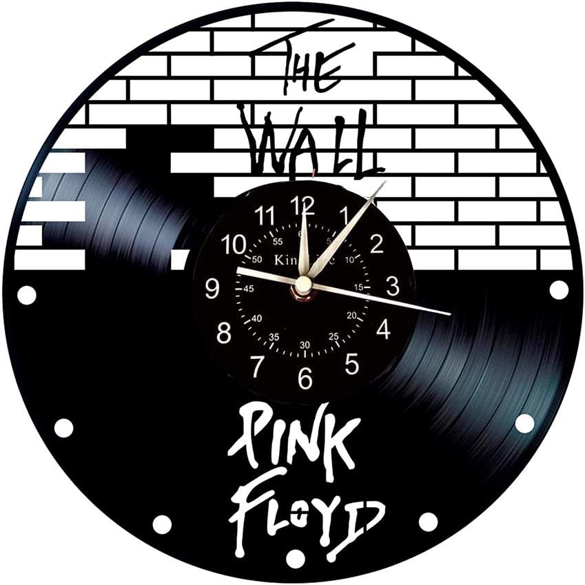 Smotly Vinilo Pared Reloj, Pink Floyd decoración de la Pared Tema de Gran Reloj, Pared Hecha a Mano de Regalo Ideal Creativo Reloj (Gancho de Regalo)