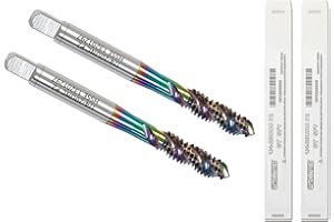 WEXWE Tools DLC Coating Spiral Flute Taps High Speed Steel (HSS) 3 Flutes Tapping Tool Inch Taps Set 1/4-20UNC 2PCS