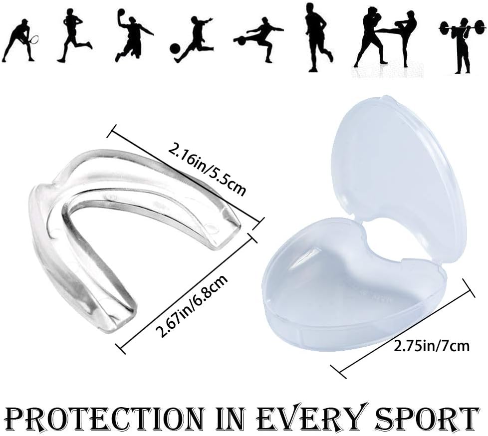 NACTECH Athletic Mouth Guards Gum Shield Adult for Guarding Teeth Youth Mouthguard for Kids Rugby Boxing Hockey MMA Karate Martial Arts with Plastic Box(3 Pack) - Image 3