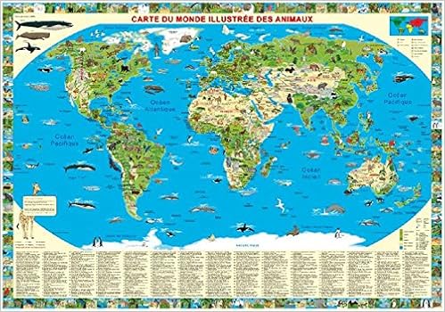 carte du monde illustrée Carte Du Monde Illustree Des Animaux 100x70 Cm 9783981630114 Amazon Com Books carte du monde illustrée