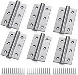 Bwintech 3 Pairs 75 x 50 x 2.0mm Satin Chrome Brushed Hinge Fire Door