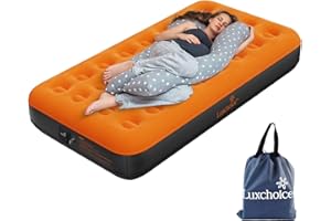 Luxchoice Air Mattress with Built-in USB Rechargeable Pump Camping Inflatable Mattress Portable Blow up Mattress Air Bed Guest Bed for Home Outdoors Hiking Travel