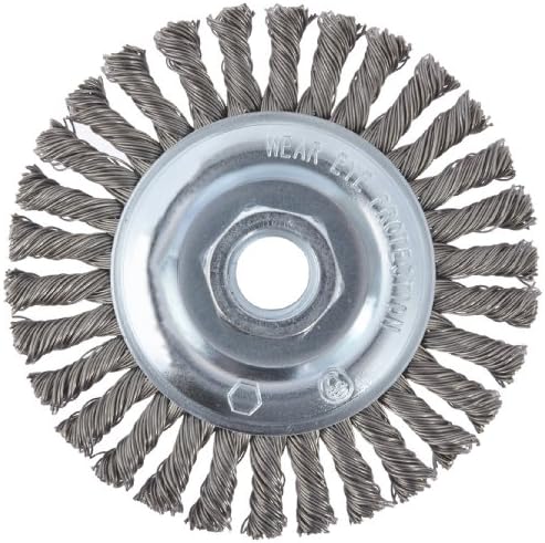 CGW 60520 Knot Wire Wheel Brush, Fast Cut, Carbon, 4" Diameter, 0.020mm Diameter, 5/8"-11 Arbor, 20000 rpm  (Pack of 1)