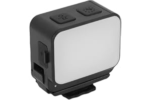 Pomya Magnetic Action Camera LED Light 20 LEDs Adjustable Brightness Fit for DJI Osmo Action 6 Rainy Weather Splashproof Desi