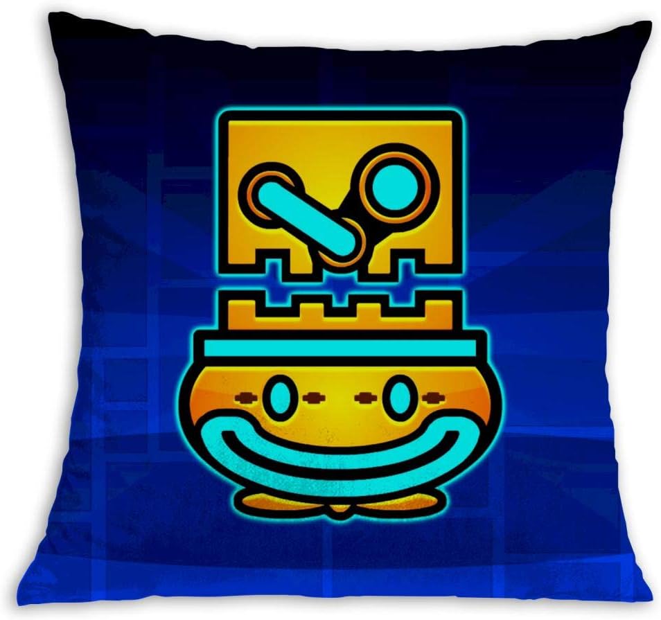 Geom-et-ry Dash Artwork Soft Square Pillow Throw Case 18 X 18 inch Covers Set Cushion Pillowcase Sofa