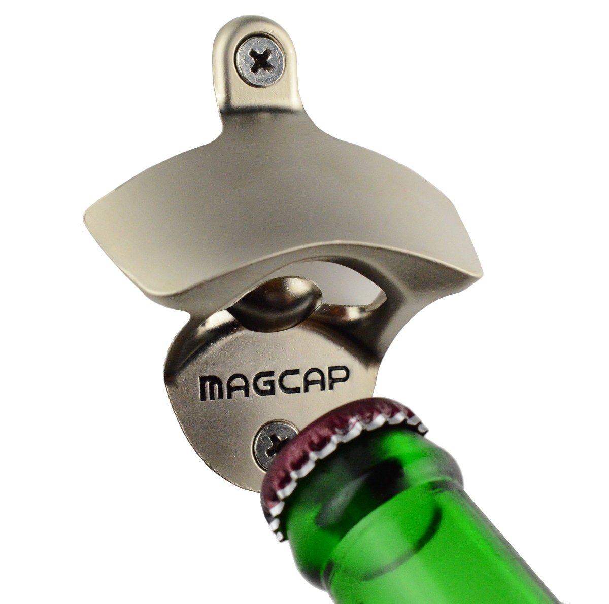 Wall Mounted Bottle Opener That Catches Bottle Caps MAGCAP