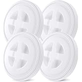 4 Pieces 5 Gallon Leak-Proof Bucket Lid Food Grade Plastic Storage Buckets Screw Seal Lids Screw Pail Lid Pet Food Storage Chicken Feeders Paint Storage Compatible with Gamma,White