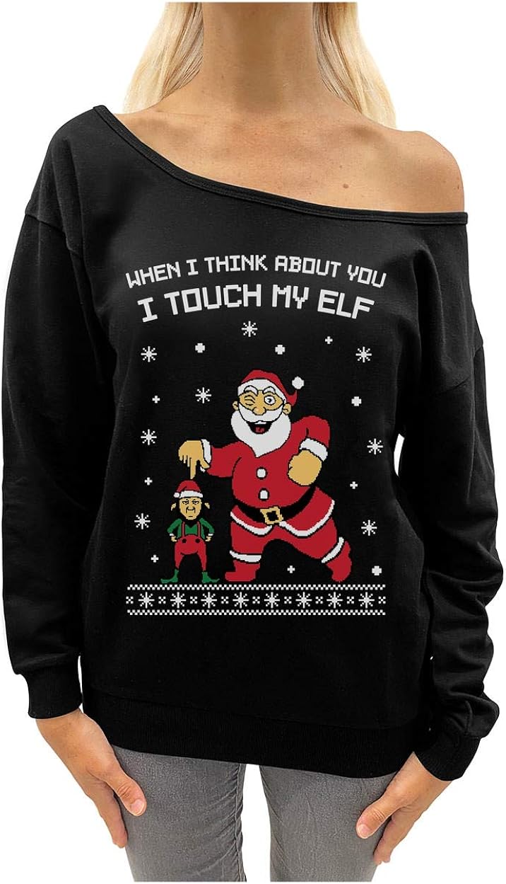 off the shoulder ugly christmas sweater
